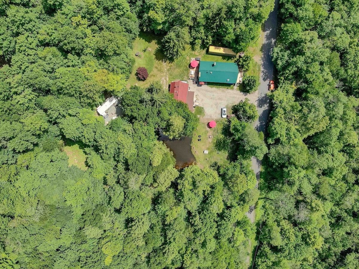 Drone shot of RoscoeCabinPetFriendly Roscoe, NY